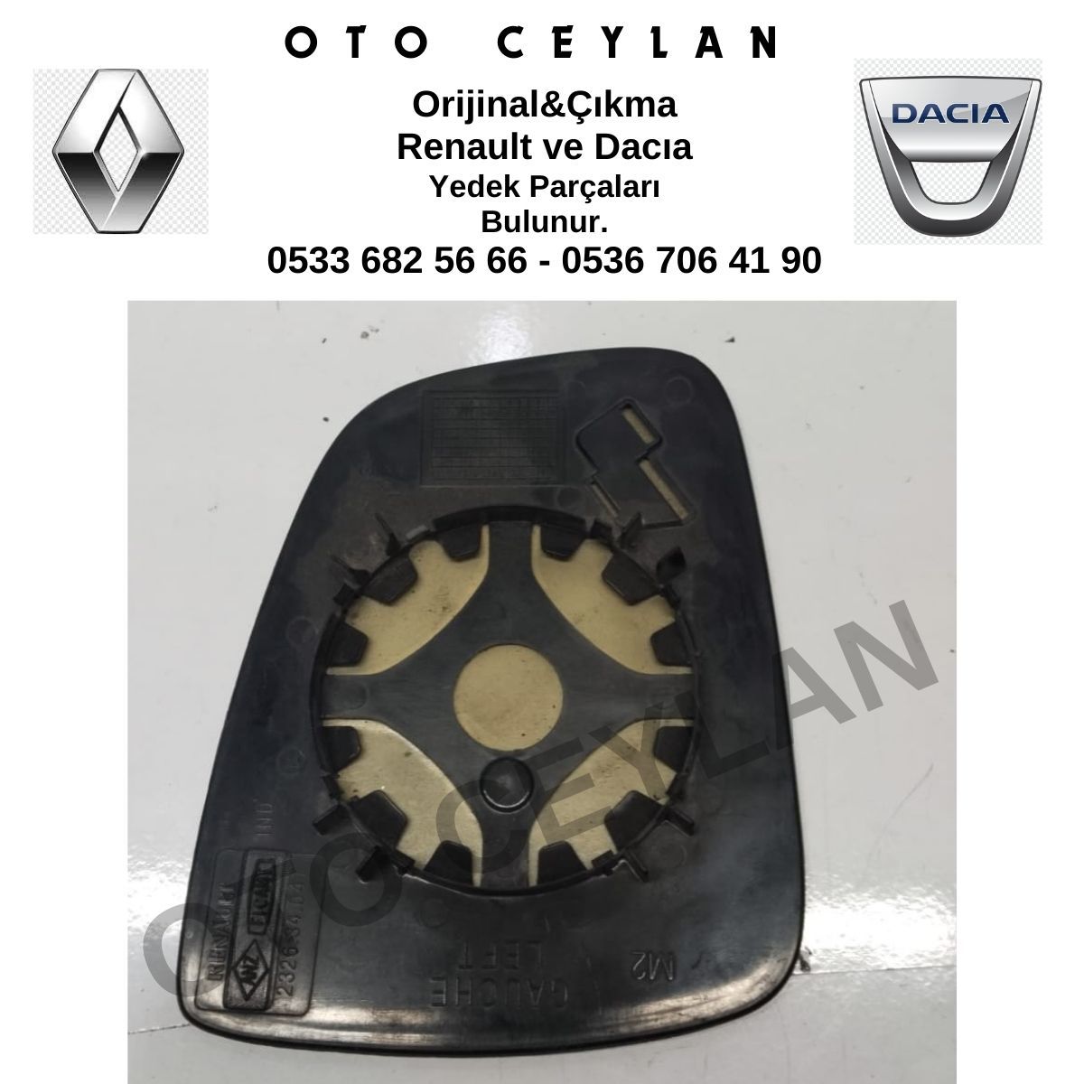 232634041 Sandero Ayna Camı Sol Orijinal Çıkma
