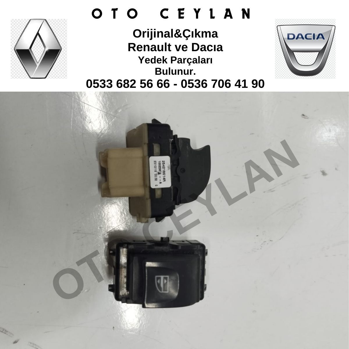 254218614R Clio 4 Cam Açma Düğmesi Sağ Orijinal Çıkma