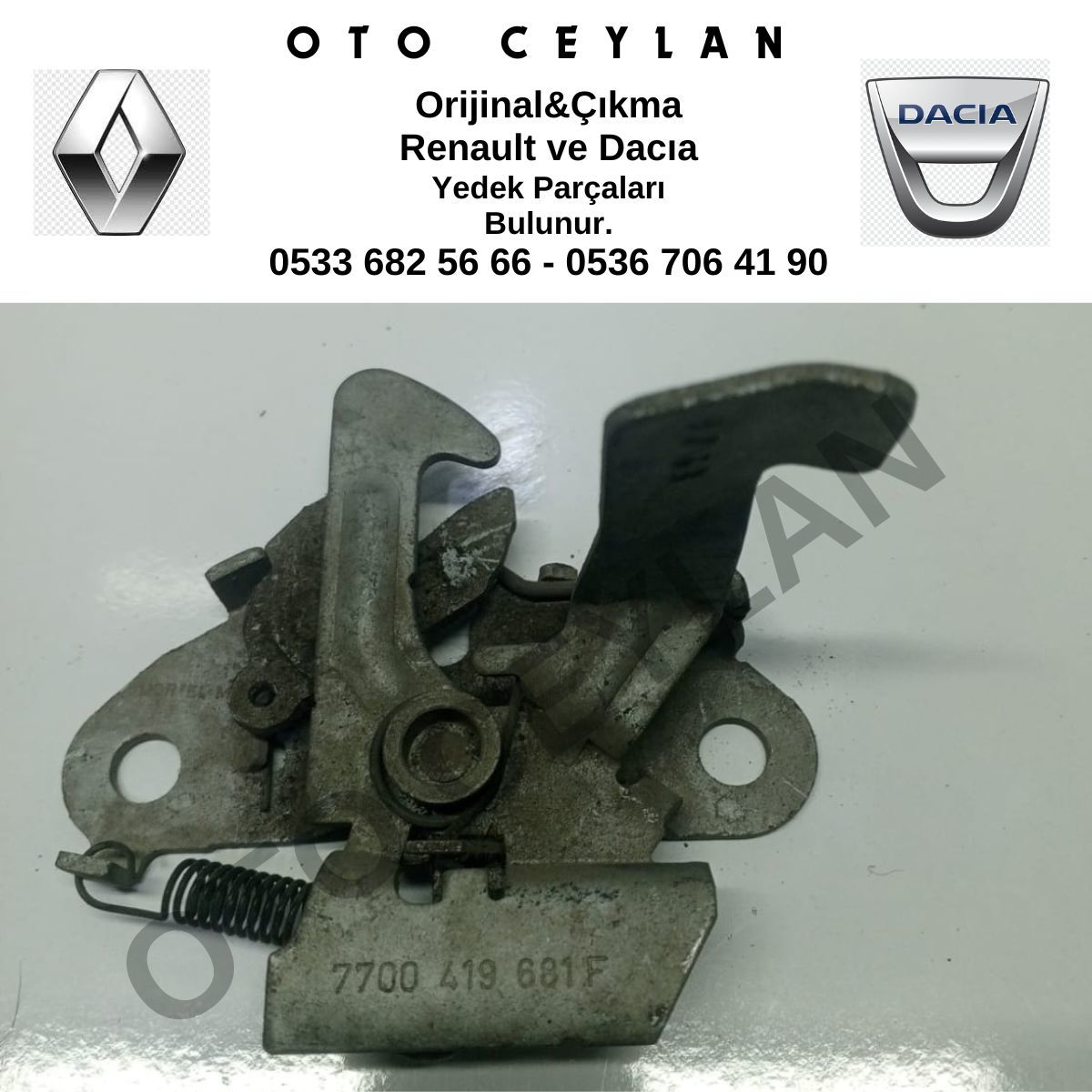 7702255435 7700419681 Megane 1 Motor Kaput Kilidi Orijinal Çıkma