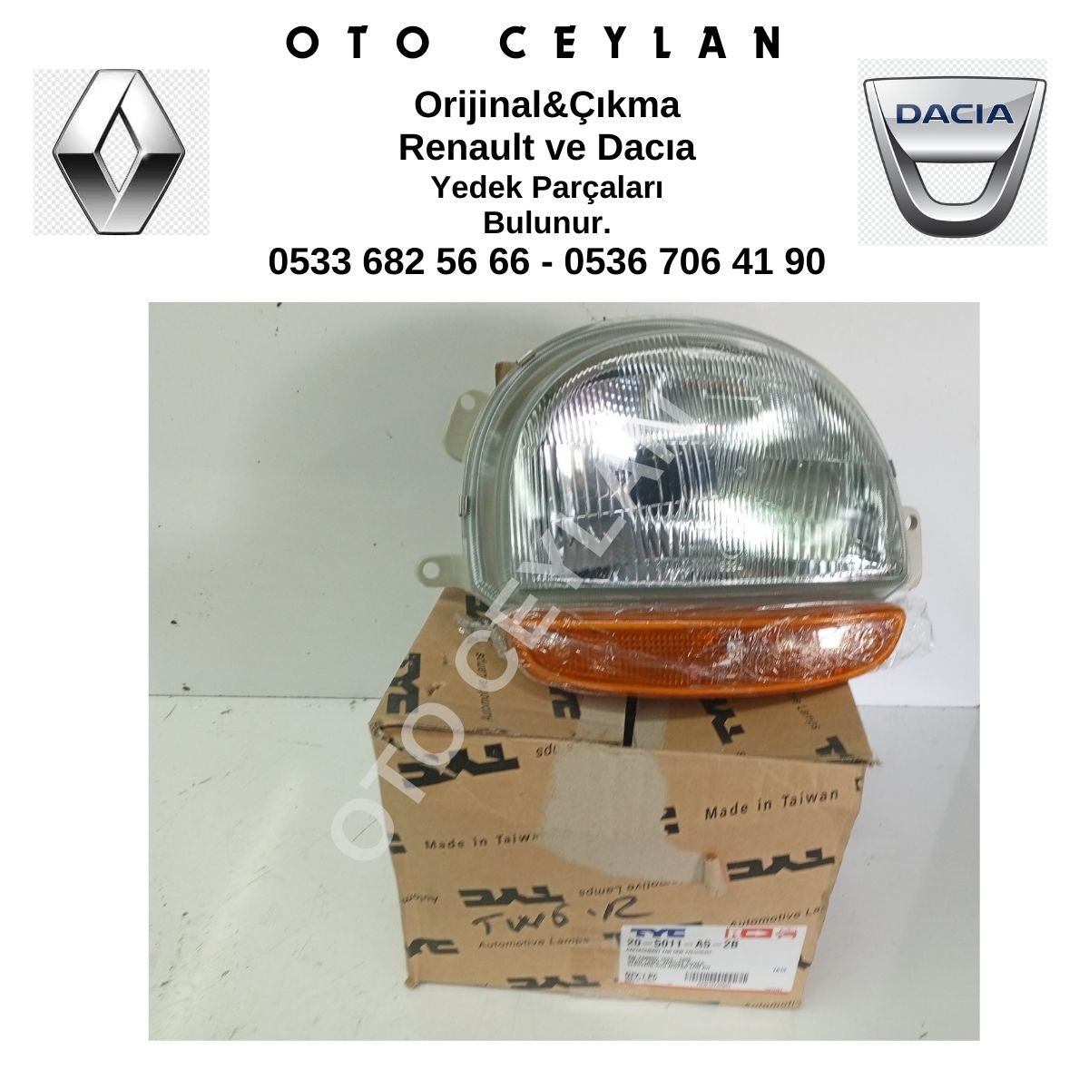 20-5011-A5-2B Twingo Sağ far Lambası Sıfır ***TYC***