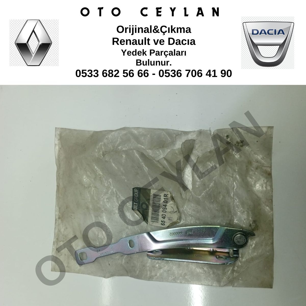654009401R Clio Symbol Logan Sağ Kaput Menteşesi Sıfır Orijinal