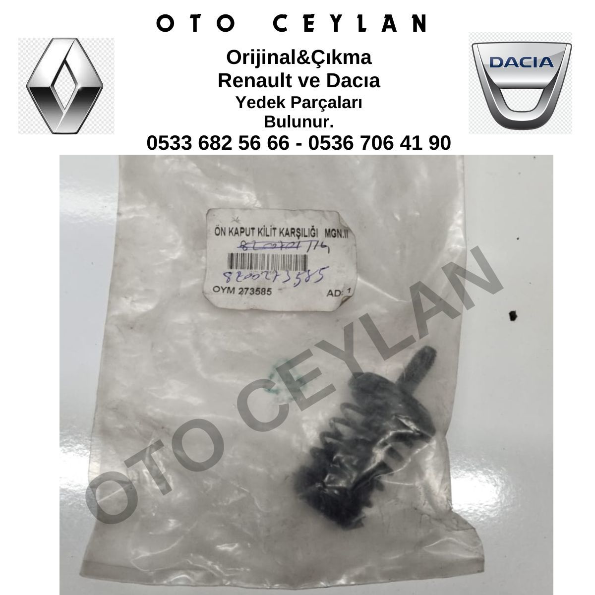 8200273585 Megane 2 (2003 2010) Motor Ön Kaput Kilit Karşılığı Sıfır Yerli Üretim