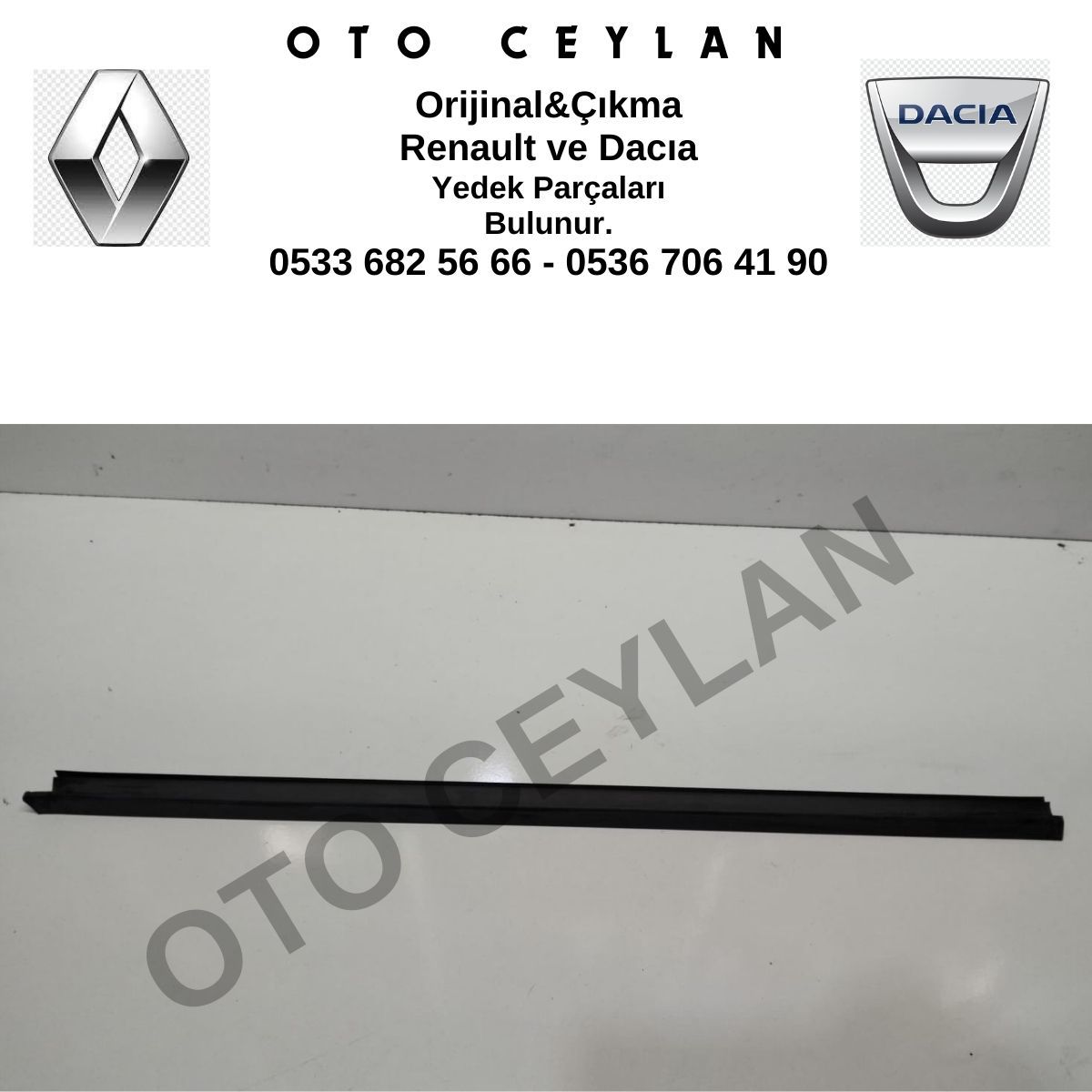 7702252986 R9 Sağ Ön Cam Dış Fitili Sıfır Orijinal