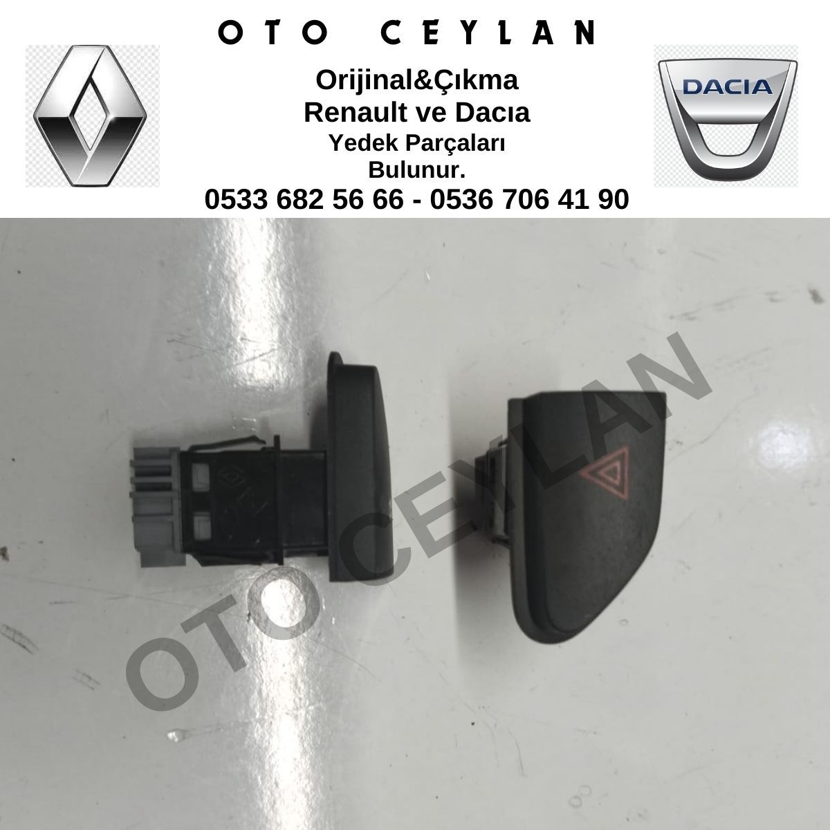 252907372R Captur Clio 4 Dörtlü Flaşör Düğmesi Orijinal Çıkma