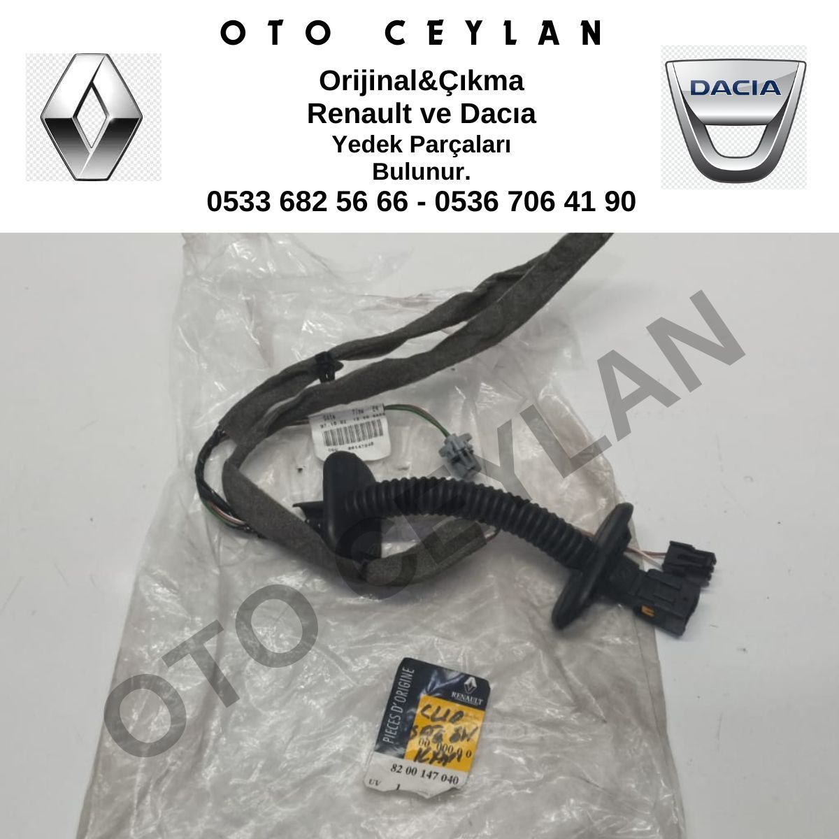8200147040 Clio Sağ Ön Kapı Tesisatı Orijinal Sıfır