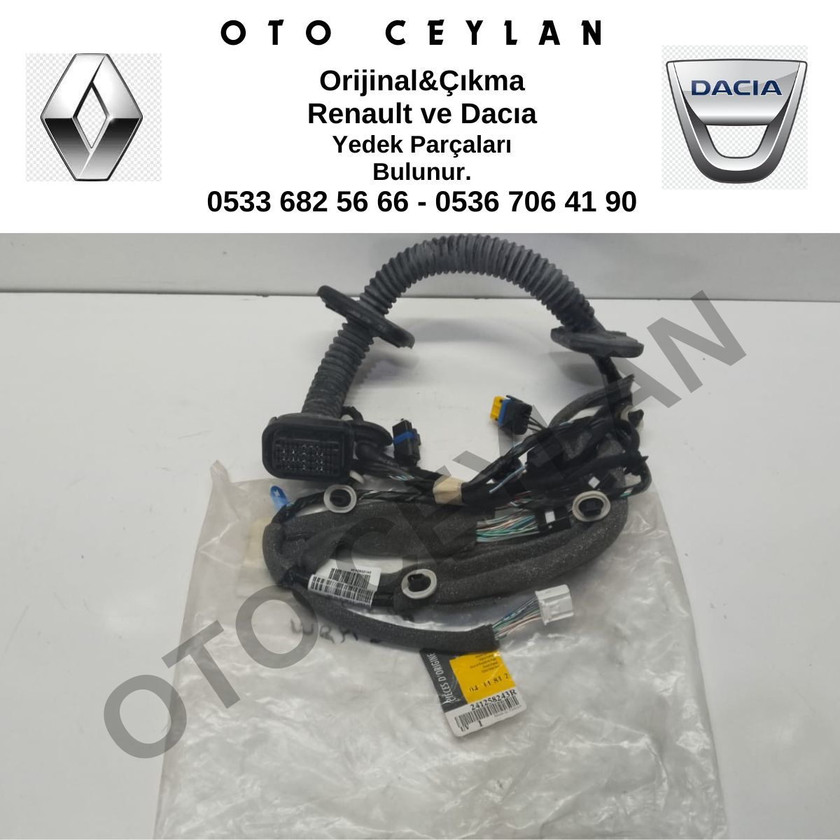 241258243R Megane 3 Sol Ön Kapı Kablosu Orijinal Sıfır