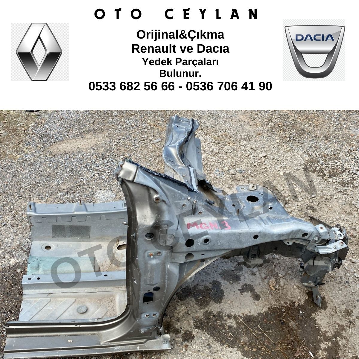 Megane 3 Ön Çeyrek Sağ Orijinal Çıkma