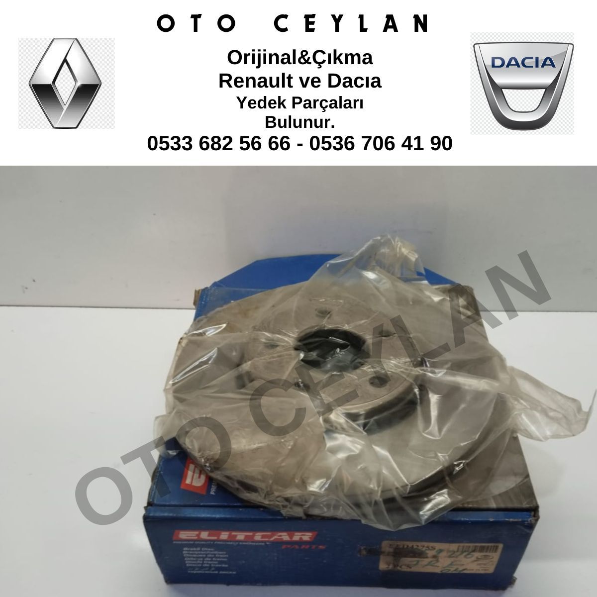 8200010519 Trafic Ön Fren Diski Sıfır Elitcar Marka Yerli Üretim