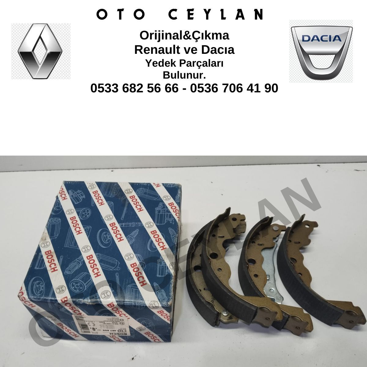 0986487899 Clio 4 Symbol Kango 2 Captur Logan Duster Dokker Lodgy Pabuç Balata Sıfır Bosch Marka