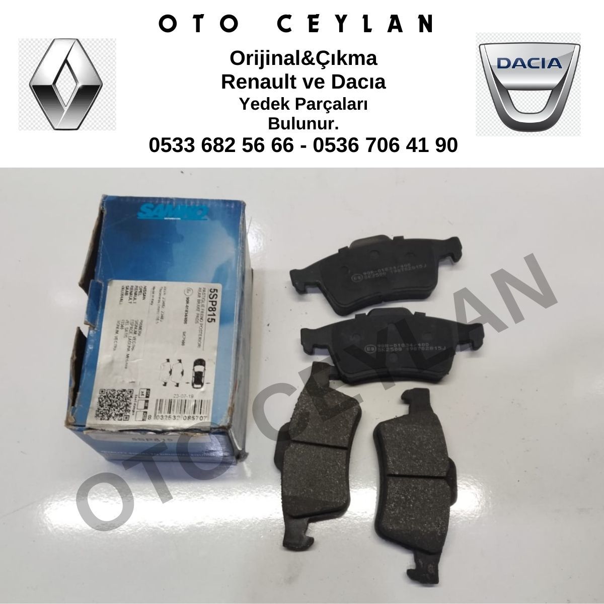 5SP815 Laguna 2 Fren Balata Seti Disk Sıfır Yerli Üretim
