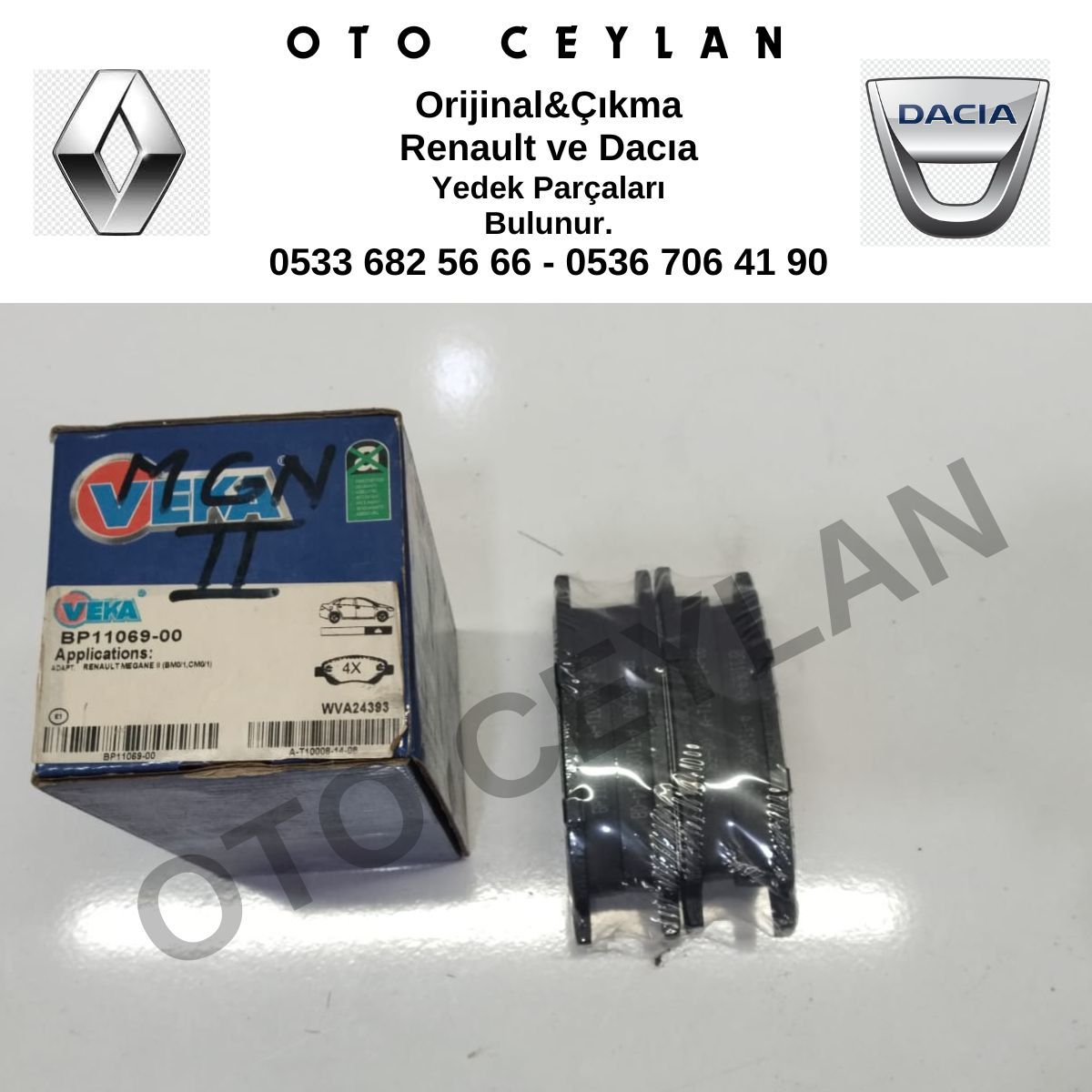 BP11069-00 Megane 2 Ön Fren Balata Sıfır Veka Marka