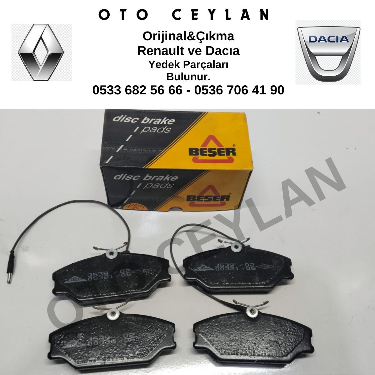 Beser3539 Megane Laguna Scenic Ön Fren Balatası Sıfır Beşer Marka