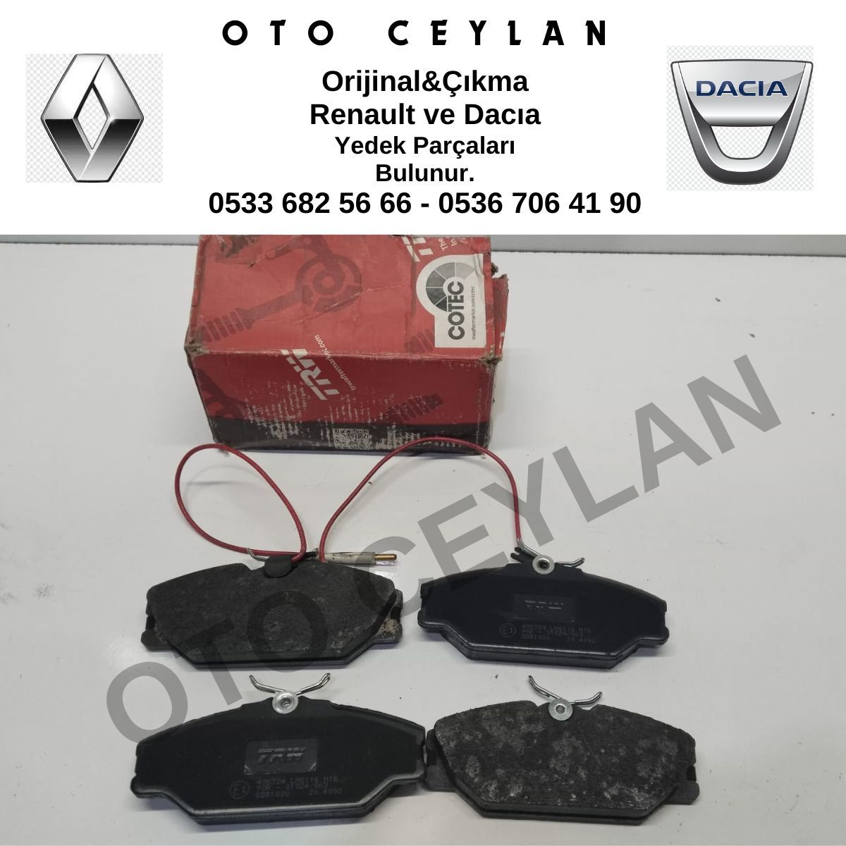 TRW-GDB1030 Megane 1 Scenic Safrane Laguna Ön Fren Balatası Sıfır Yerli Üretim