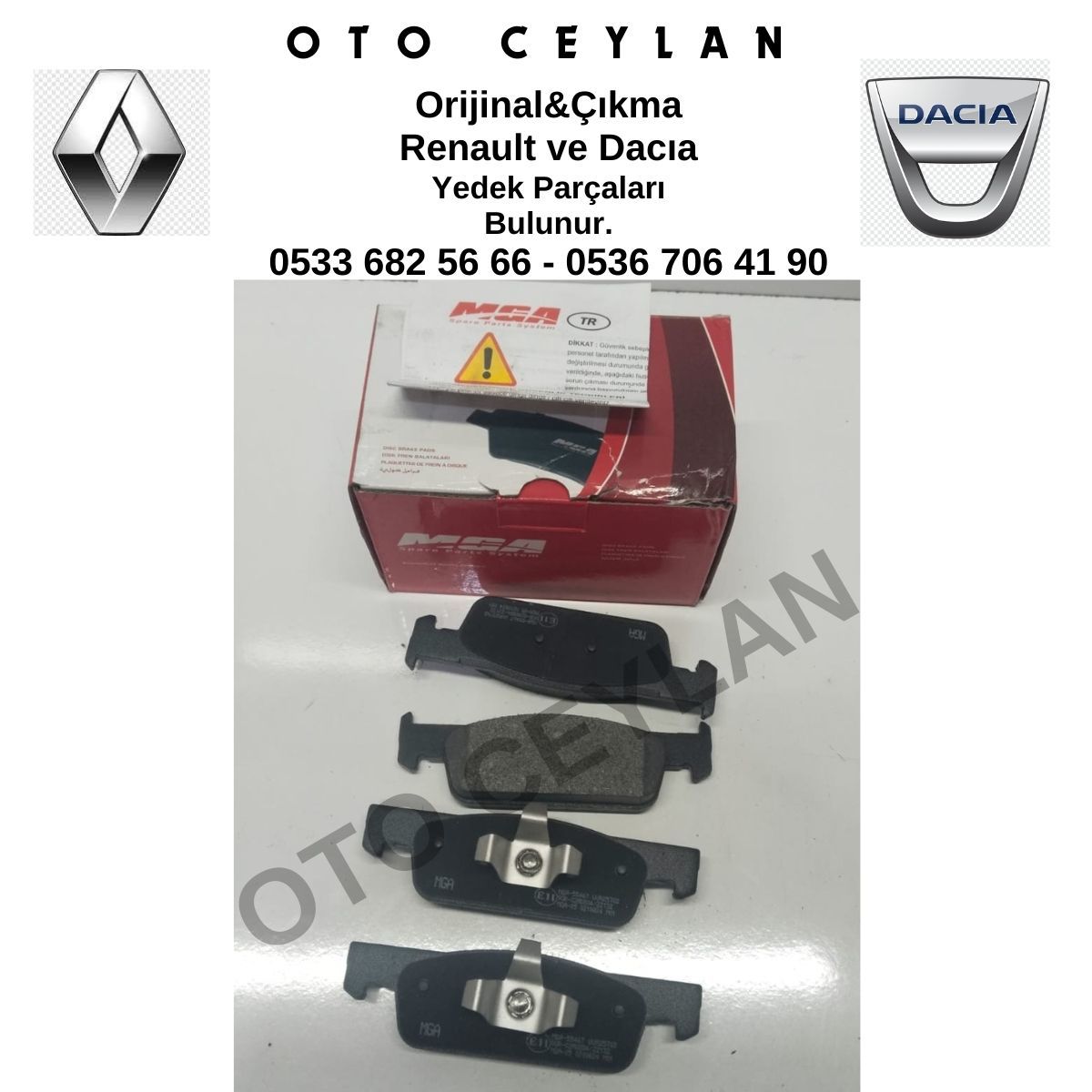 410602581R MGA55467 Clio 4 Symbol 3 Sandero 2 Logan 2 Ön Fren Disk Balatası Sıfır Yan Sanayi