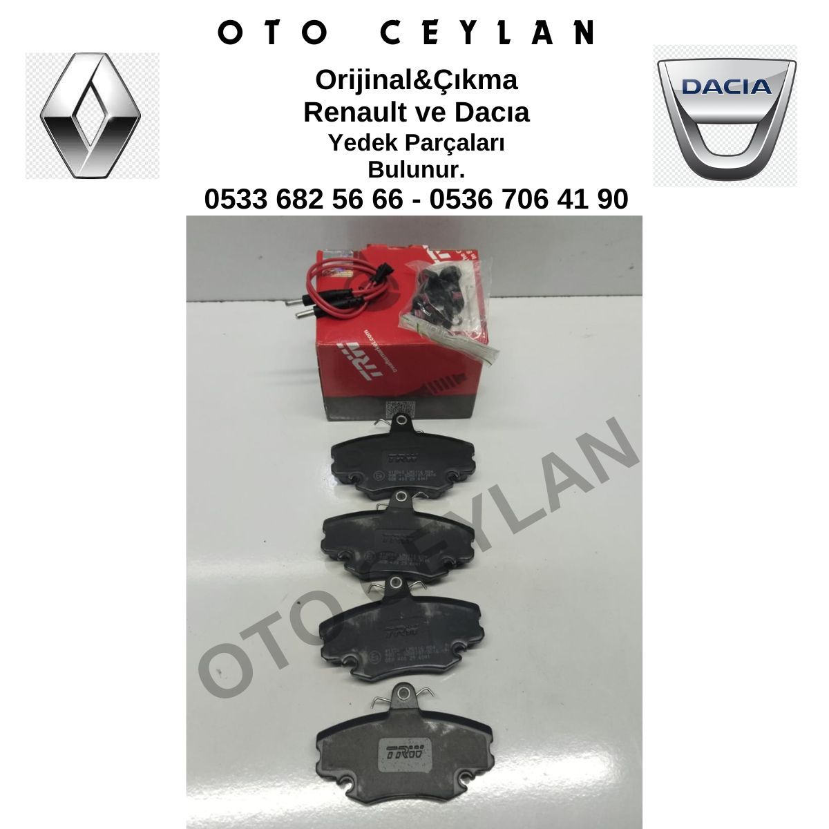 GDB400 Clio Megane Logan Sandero Twingo Fişli Ön Balata Sıfır Yan Sanayi
