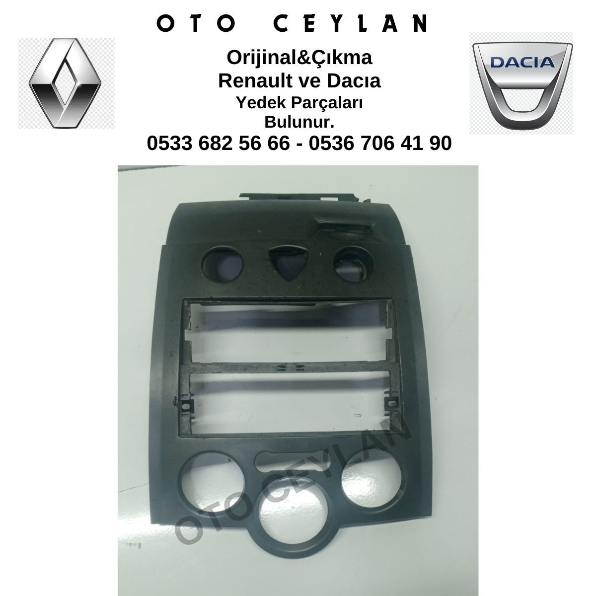 8200491109 Megane 2 Torpido Radyo Klima Kumanda Paneli Çerçevesi Orijinal Çıkma