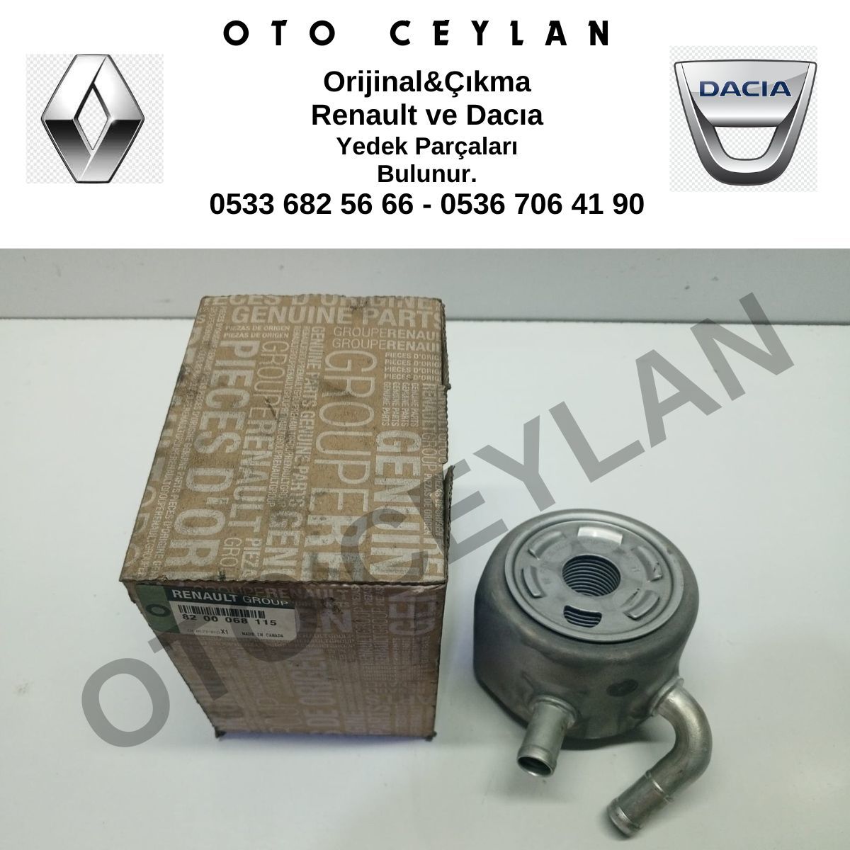 8200068115 Clio Kango 1.5 Yağ Soğutucu Sıfır Orijinal
