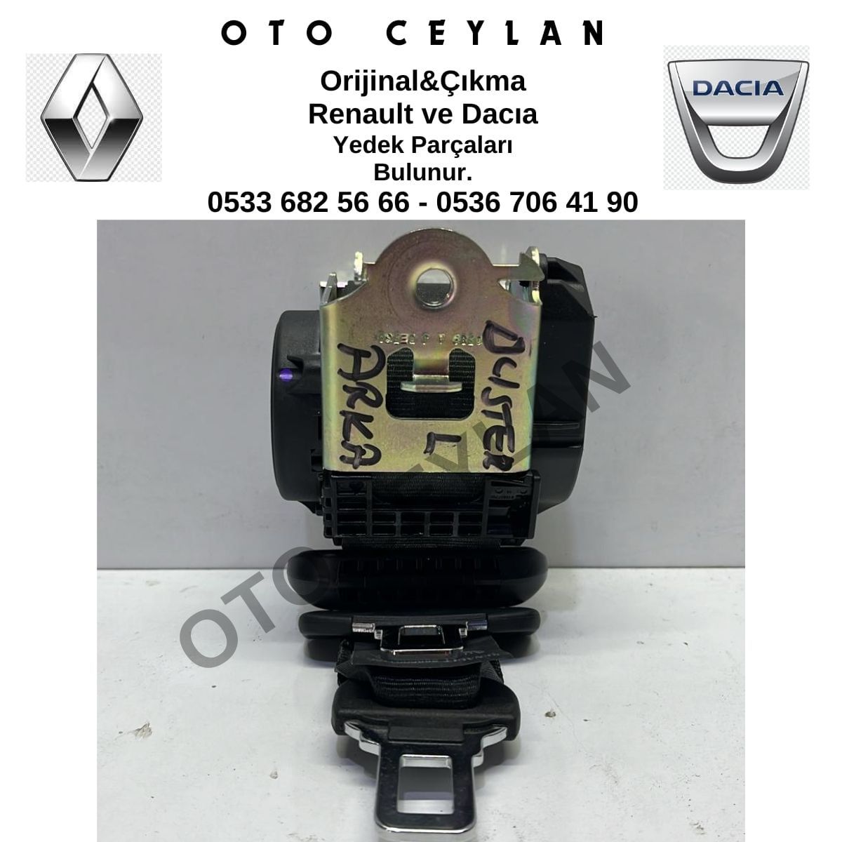 638068700A Duster Sol Arka Emniyet Kemeri Çıkma Orjinal