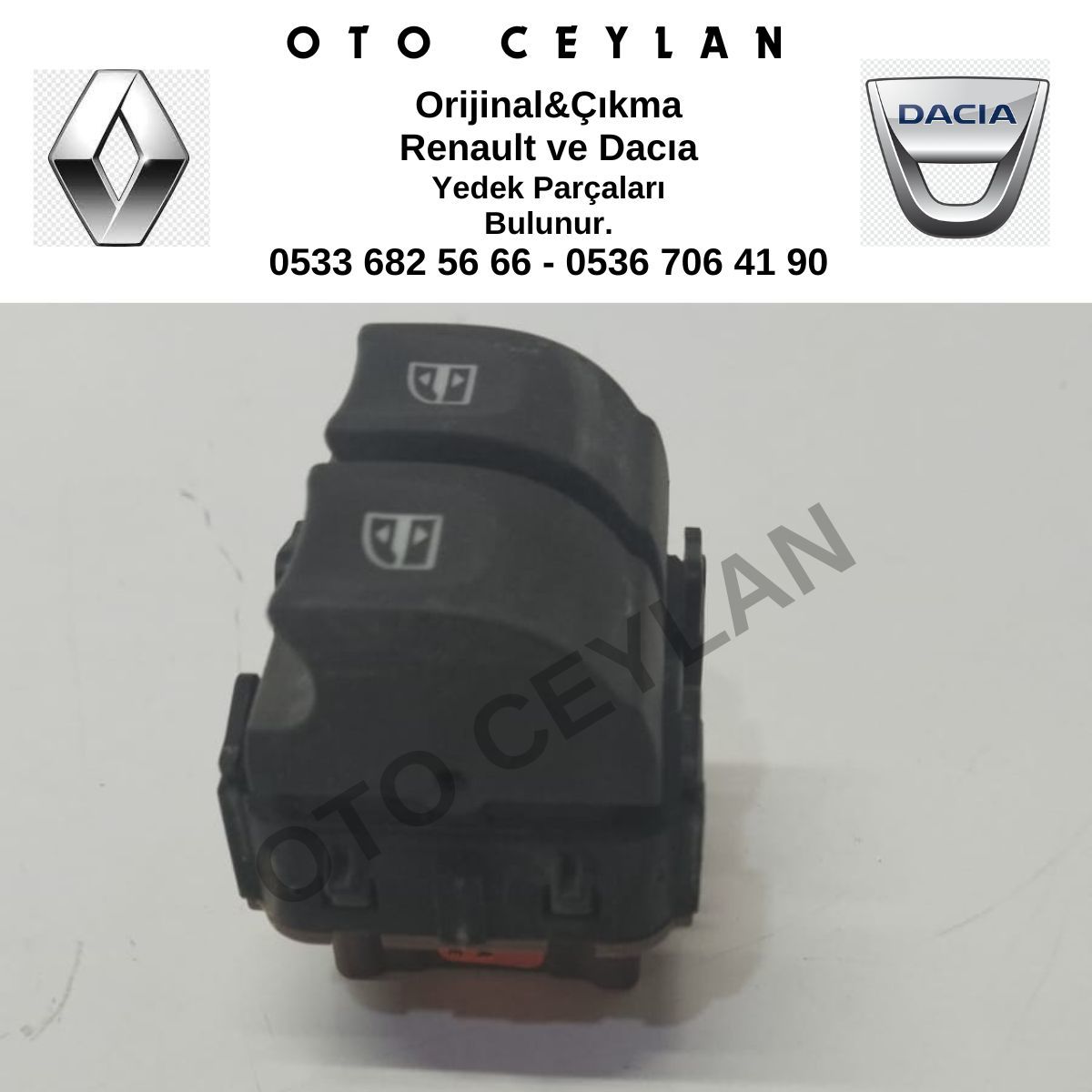 254111342R Lodgy Cam Açma Kapatma Düğmesi Sol Ön Çiftli Orijinal Çıkma