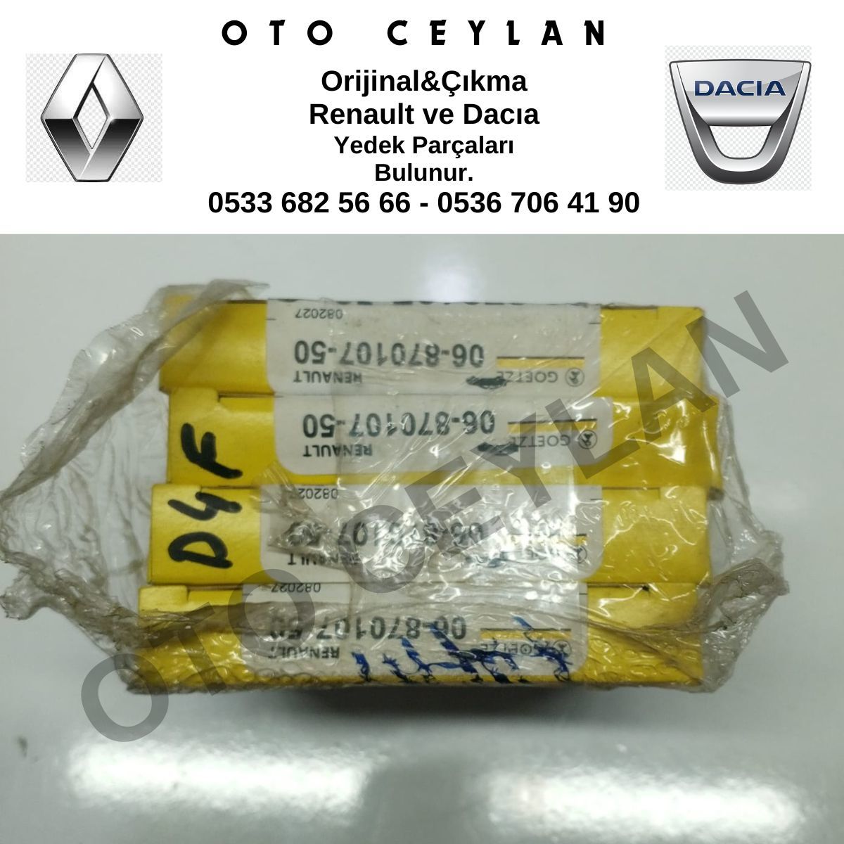 68701075G Clio Twingo 1.2 16V D4F Motor Segmanı Sıfır Orijinal Goetze Marka