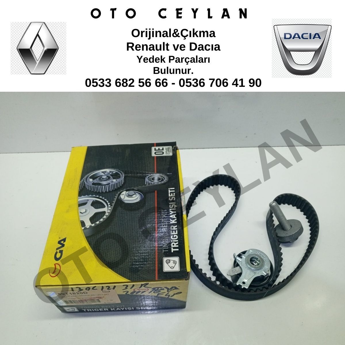 730704805R 130C12131R Laguna 1 2.0 16V F4R Eksantirik Triger Kayış Seti Sıfır Gatex Yan Sanayi
