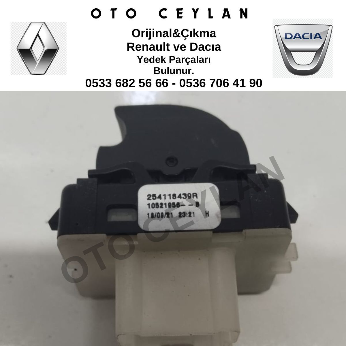 254118439R Sandero 3 Jogger Arka Cam Düğmesi Orijinal Çıkma