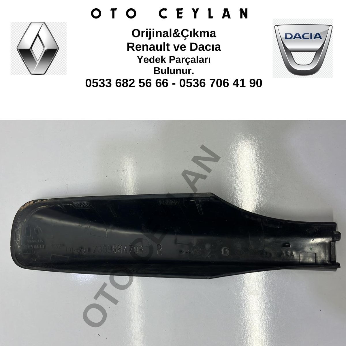 738824230R 738822691R Logan Mcv Tavan Barı Kapağı Çıkma Orijinal