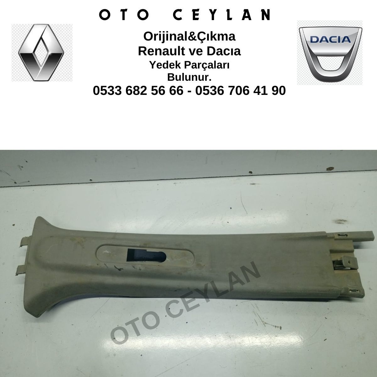 8200419450 Kango 3 Sağ Orta Kapı Direği Üst Kaplaması Orijinal Çıkma