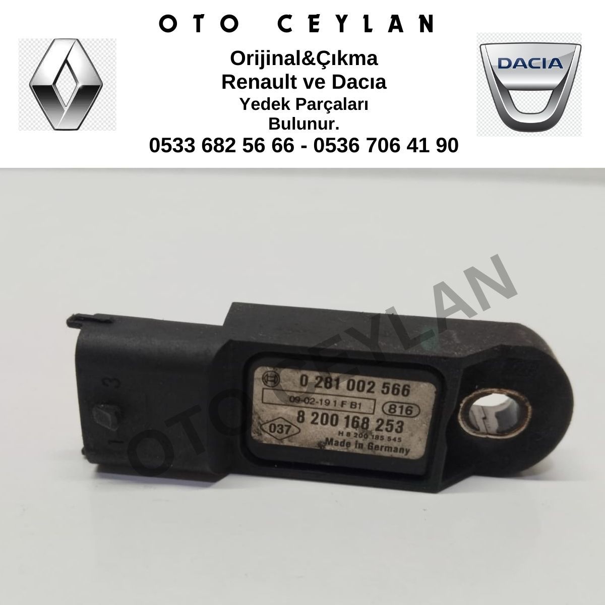 8200168253 Yeni Kango Basınç Kaptörü 1.5 Dci Orijinal Çıkma
