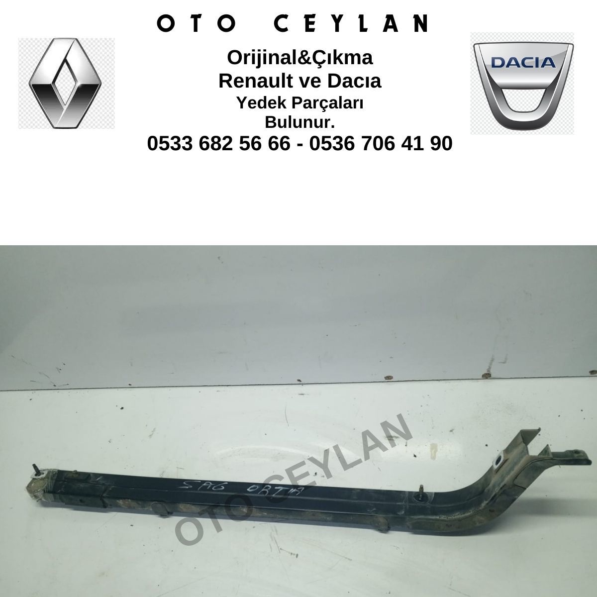 Kango 3 Sağ Orta Sürgülü Kapı Kızağı Rayı Orijinal Çıkma