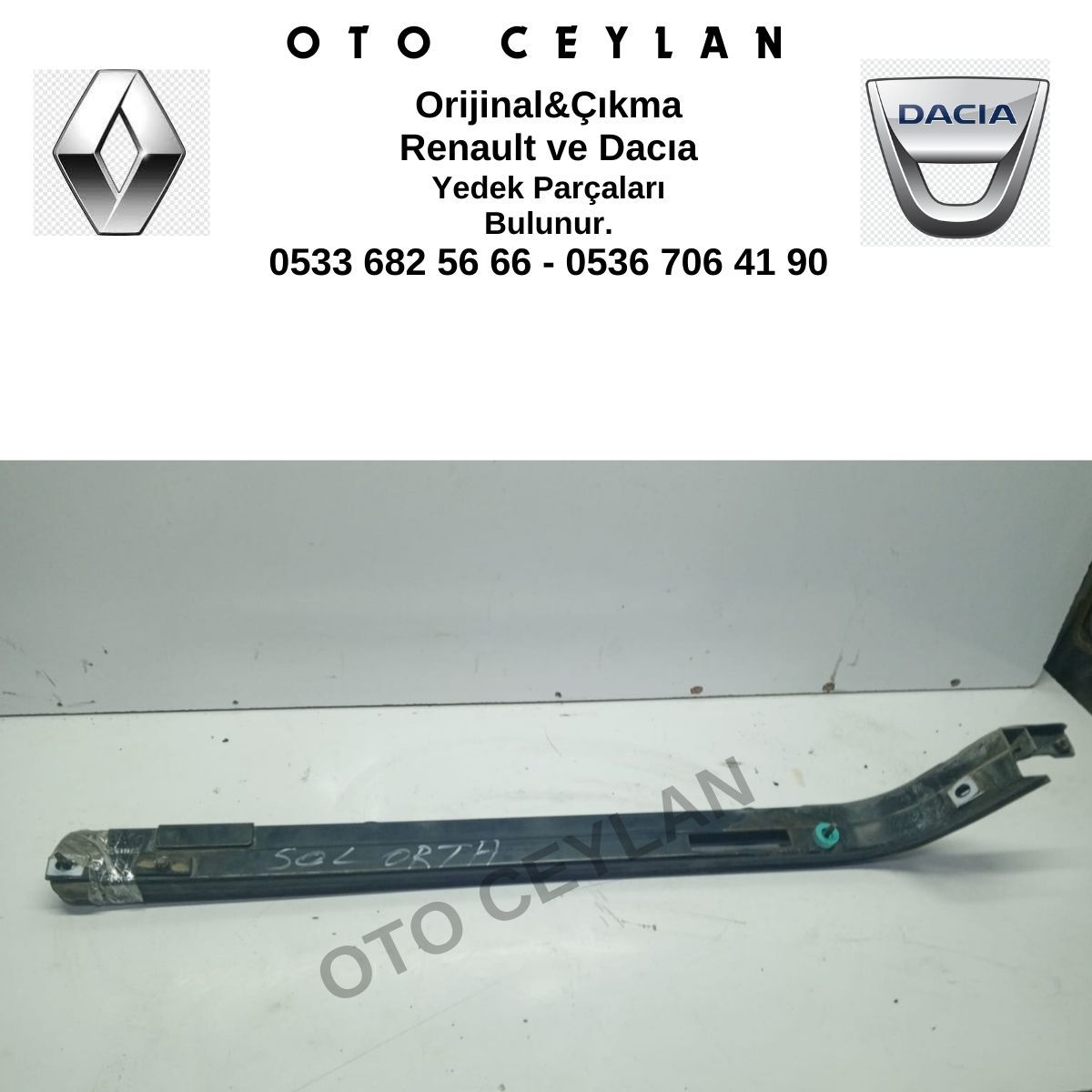 Kango 3 Sol Orta Sürgülü Kapı Kızağı Rayı Orijinal Çıkma