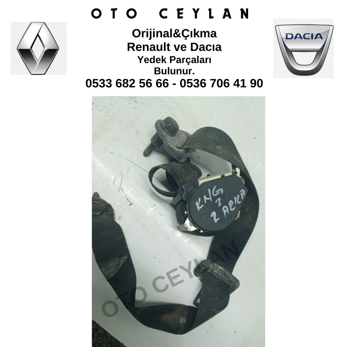 Kango 3 Sağ Arka Emniyet Kemeri Orijinal Çıkma