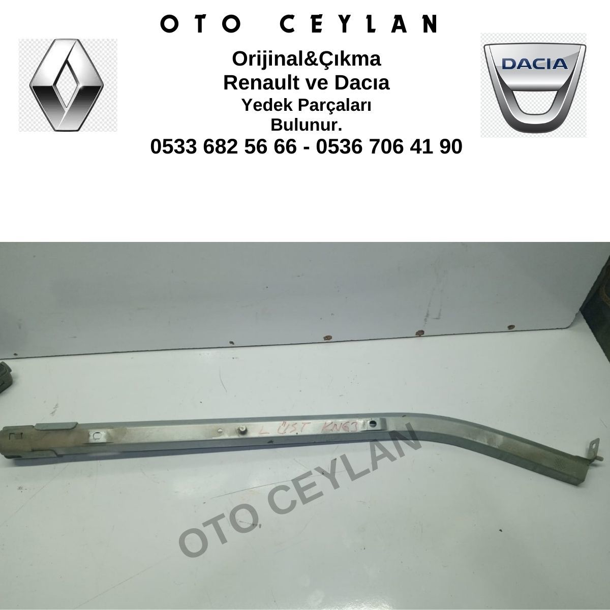 Kango 3 Sürgülü Kapı Rayı Üst Sol Orijinal Çıkma