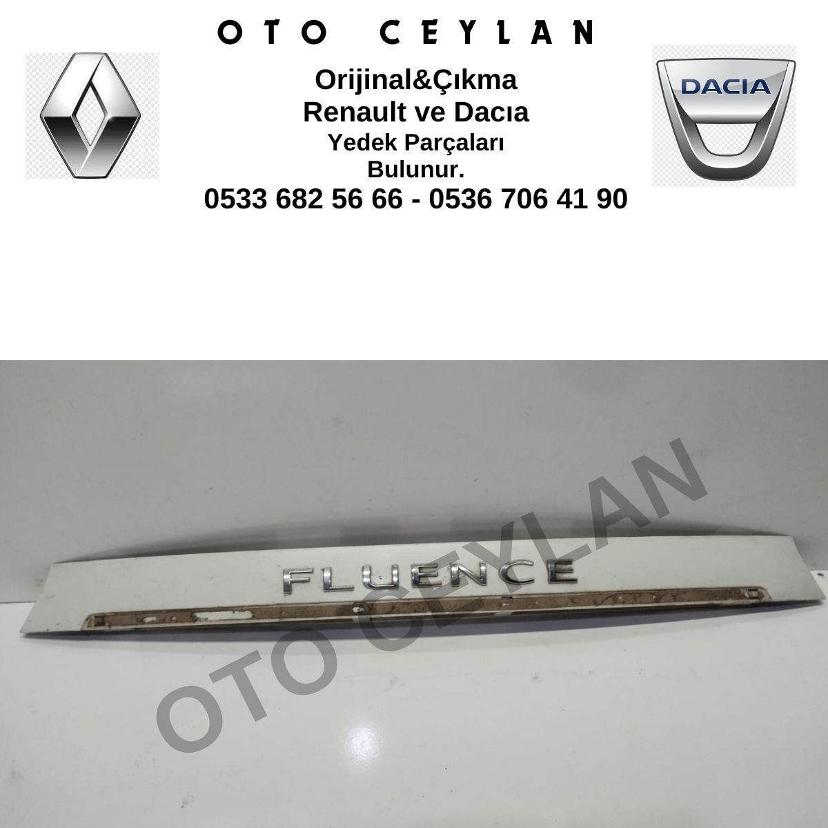 848100022R Fluence Bagaj Kapak Nikelajı Krom Orijinal Çıkma