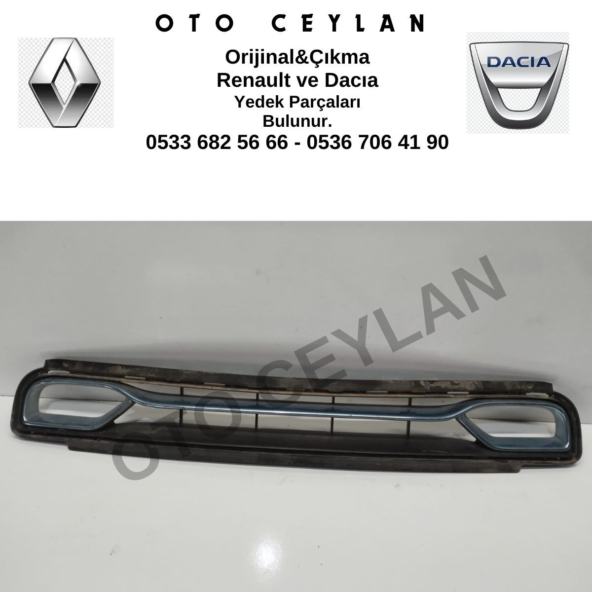 788557833R Fluence Ön Tampon Üst Izgarası Orijinal Çıkma