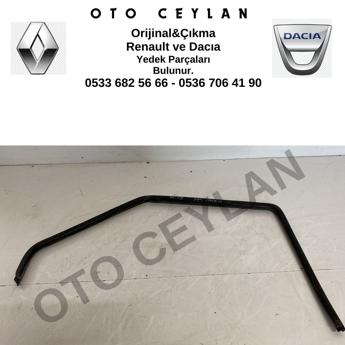 Renault 19 Sol Arka Kapı Cam Fitili Orijinal Çıkma