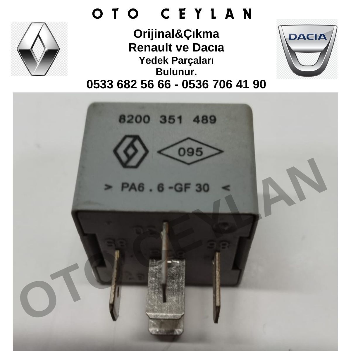 8200351489 Megane 3 4 Talisman Fluence Beş Ayaklı Röle Çıkma Orijinal