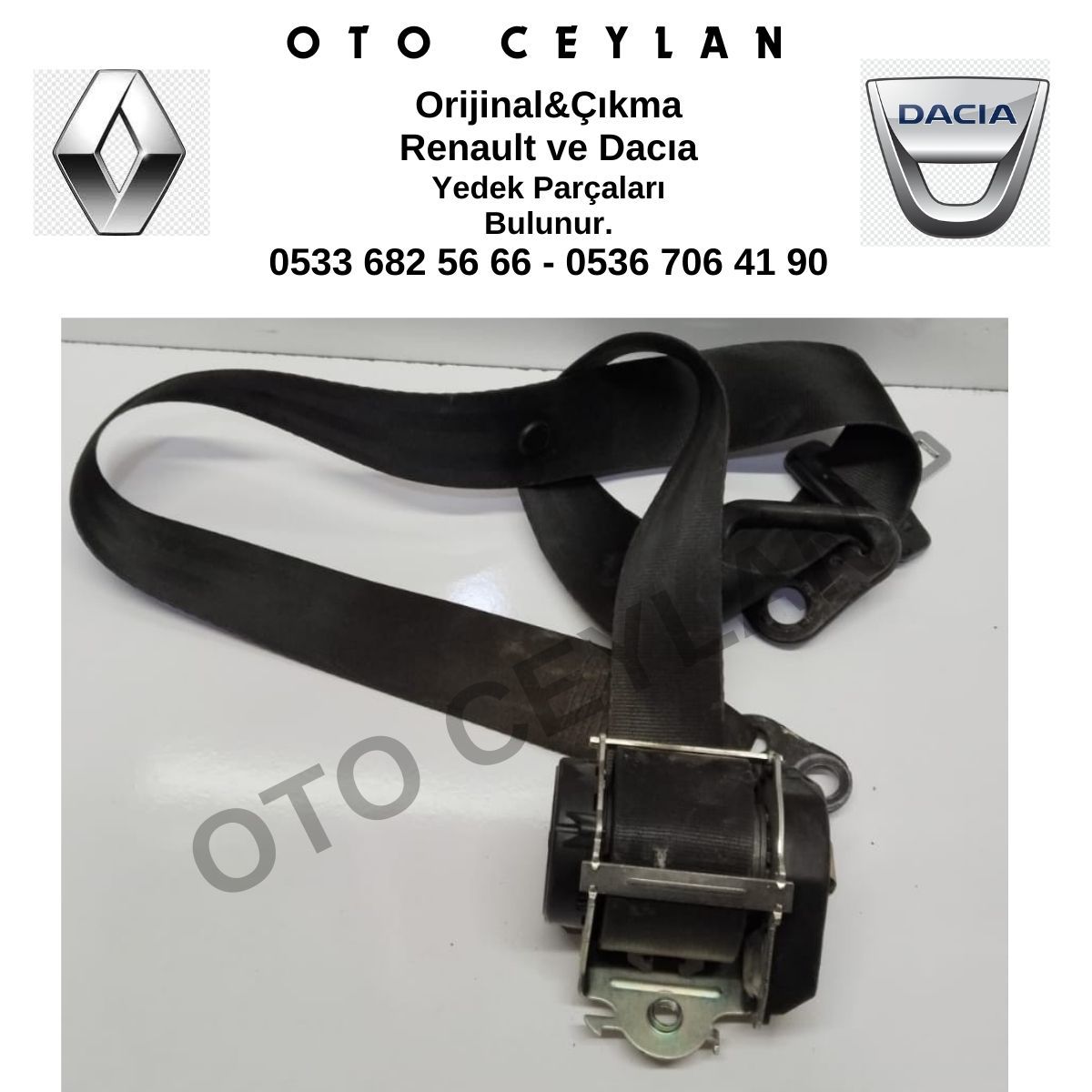 868854701R 868857909R 868853959R 621088600C Symbol Sandero 2 Logan 2 Stepway Sol Ön Emniyet Kemeri Orijinal Çıkma