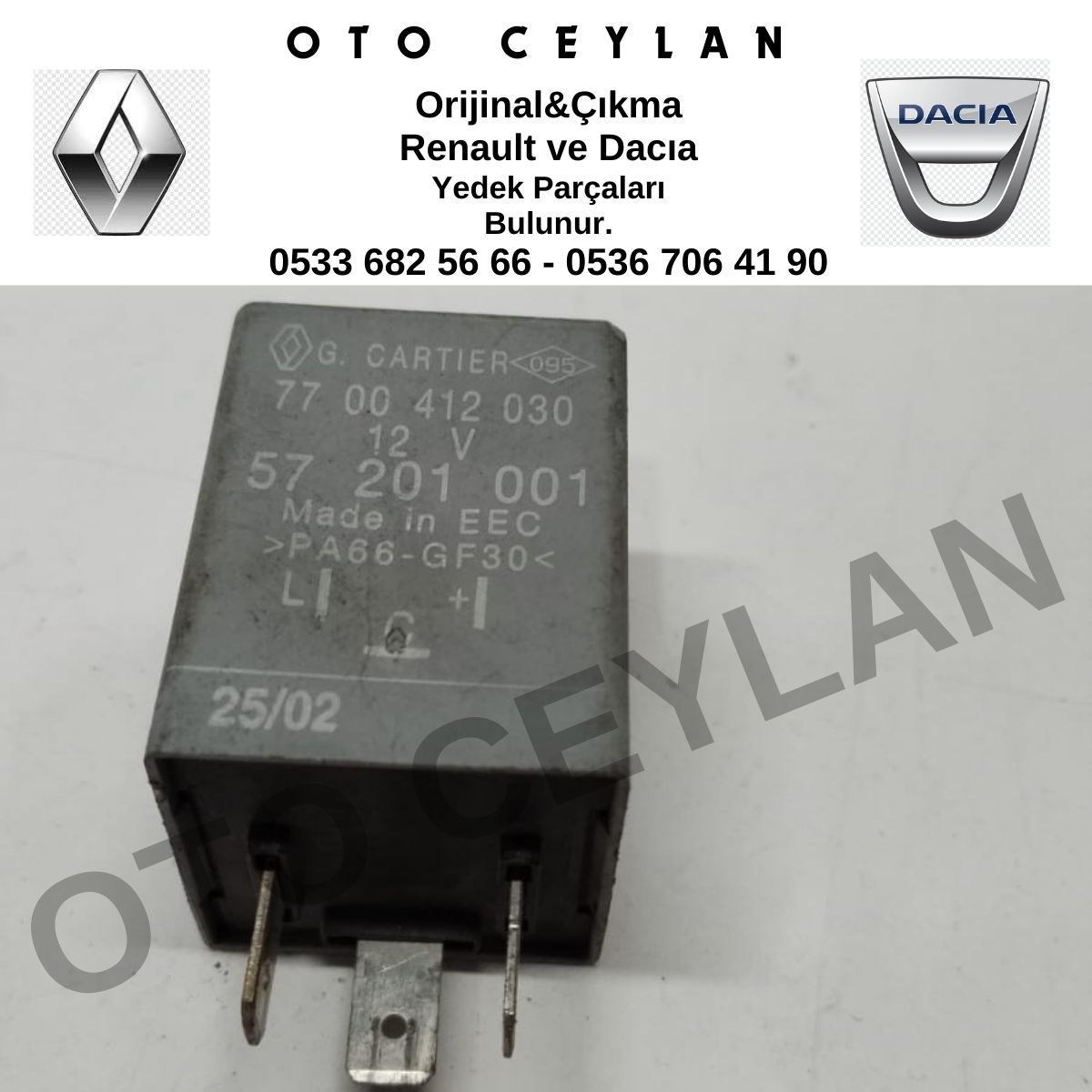 7700412030 Laguna Renault 9 Açık Kapı İkaz Rölesi Orijinal Çıkma
