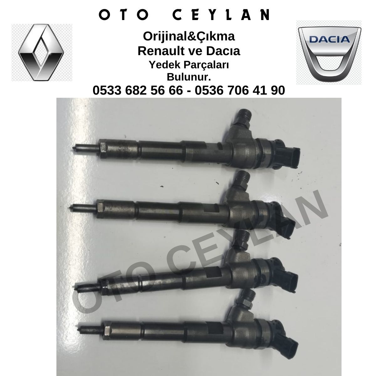 8201108033 166008399R 0445110485 Clio 4 Captur Kango 3 1.5 Dci Enjektör Takım Orijinal Çıkma
