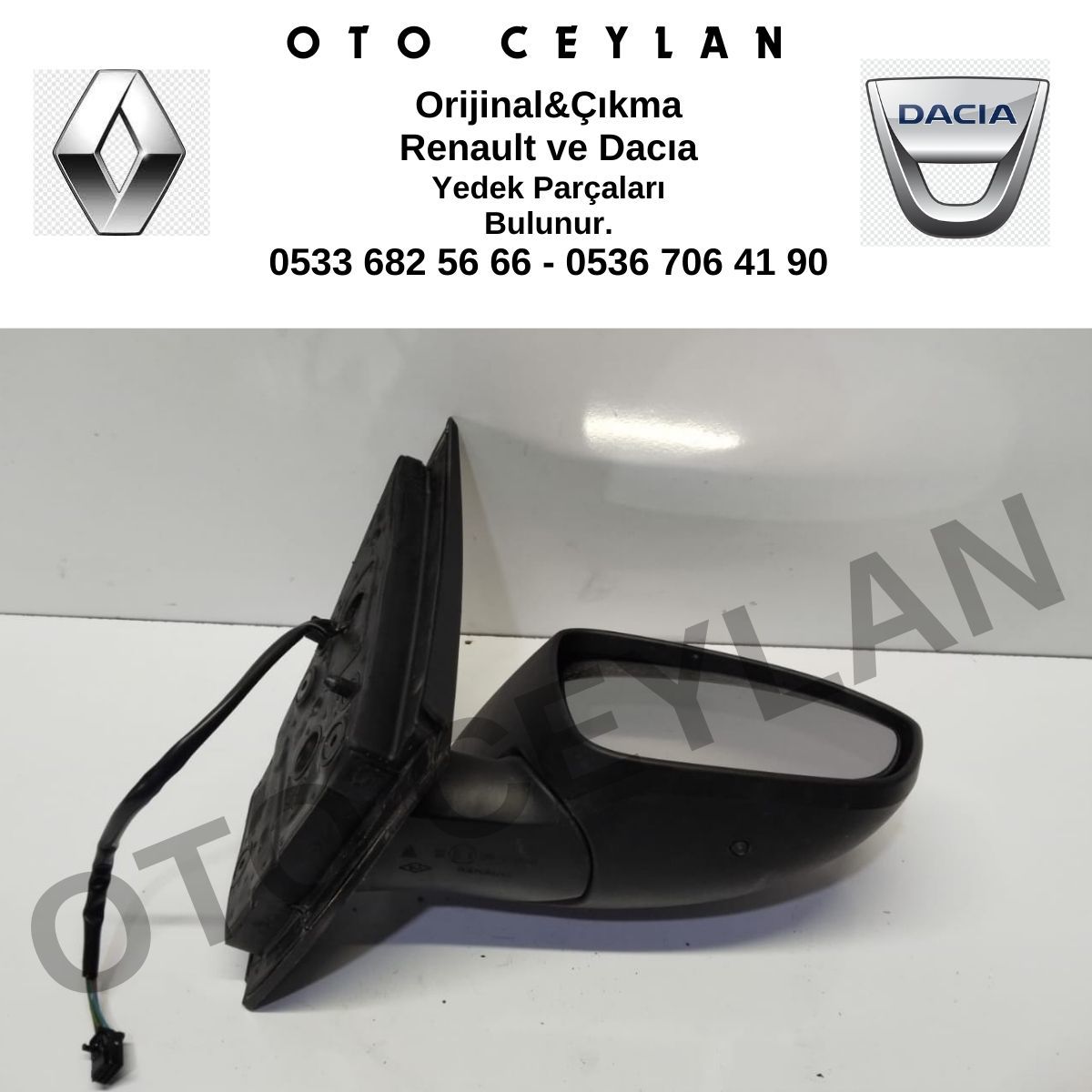 963012507R Sandero 3 Sağ Dikiz Ayna Elektrikli Orijinal Çıkma