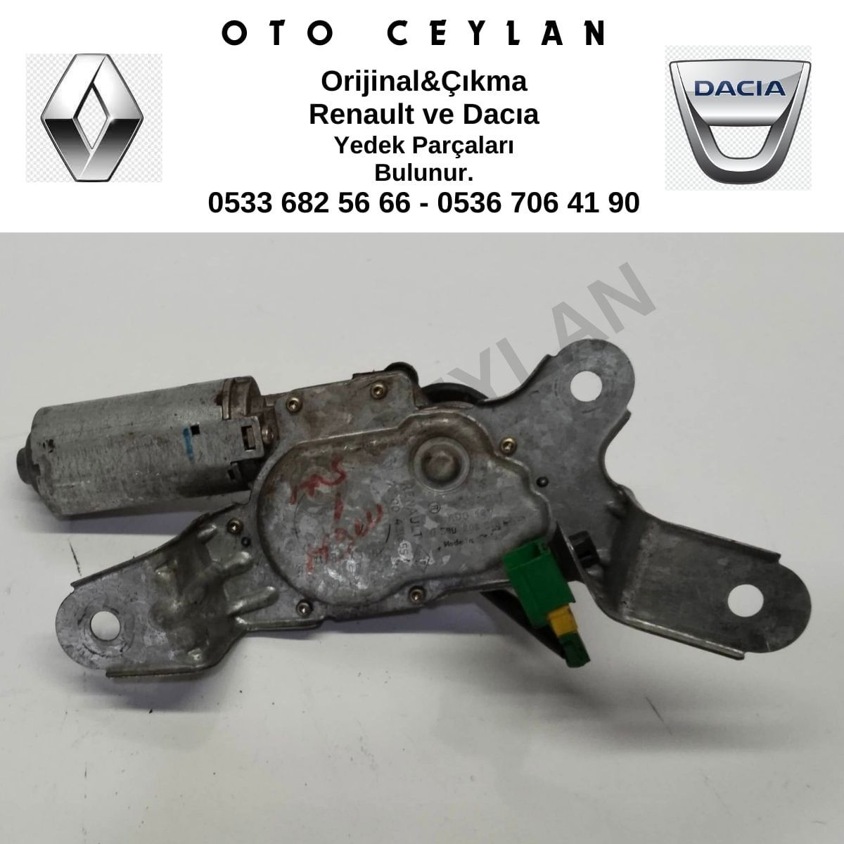 7700421655 Megan 1 SW Arka Cam Silecek Motoru Çıkma Orjinal