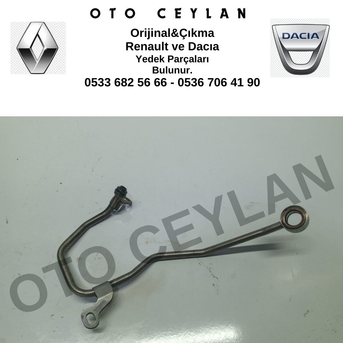 151929167R 151924832R Clio 4 Fluence Turbo Yağlama Borusu Orijinal Çıkma