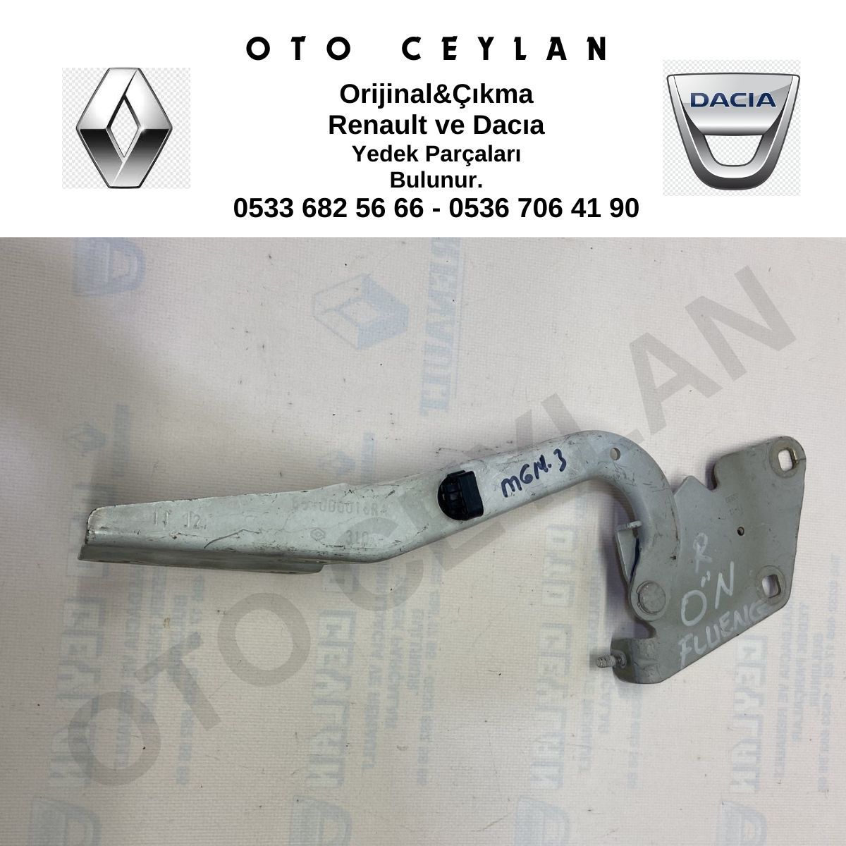 654000016R Fluence-Megane 3 Motor Kaput Menteşesi Sağ