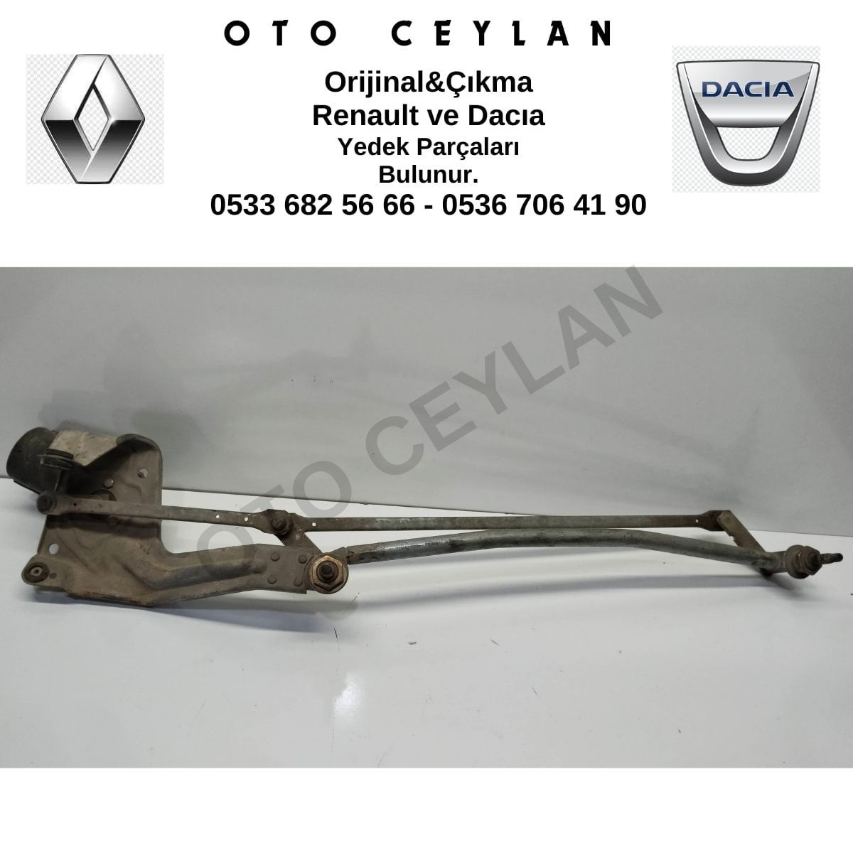 7700834388 Megan 1 Silecek Motoru Mekanizması Çıkma Orjinal