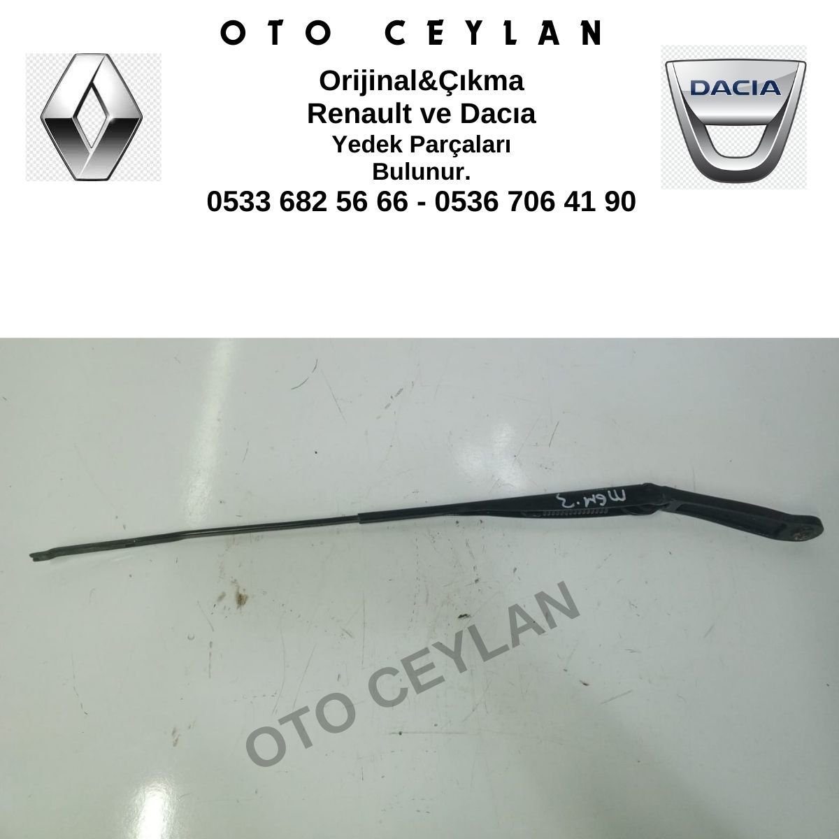 288860083R Megane 3 Fluence Sağ Ön Silecek Kolu Orijinal Çıkma