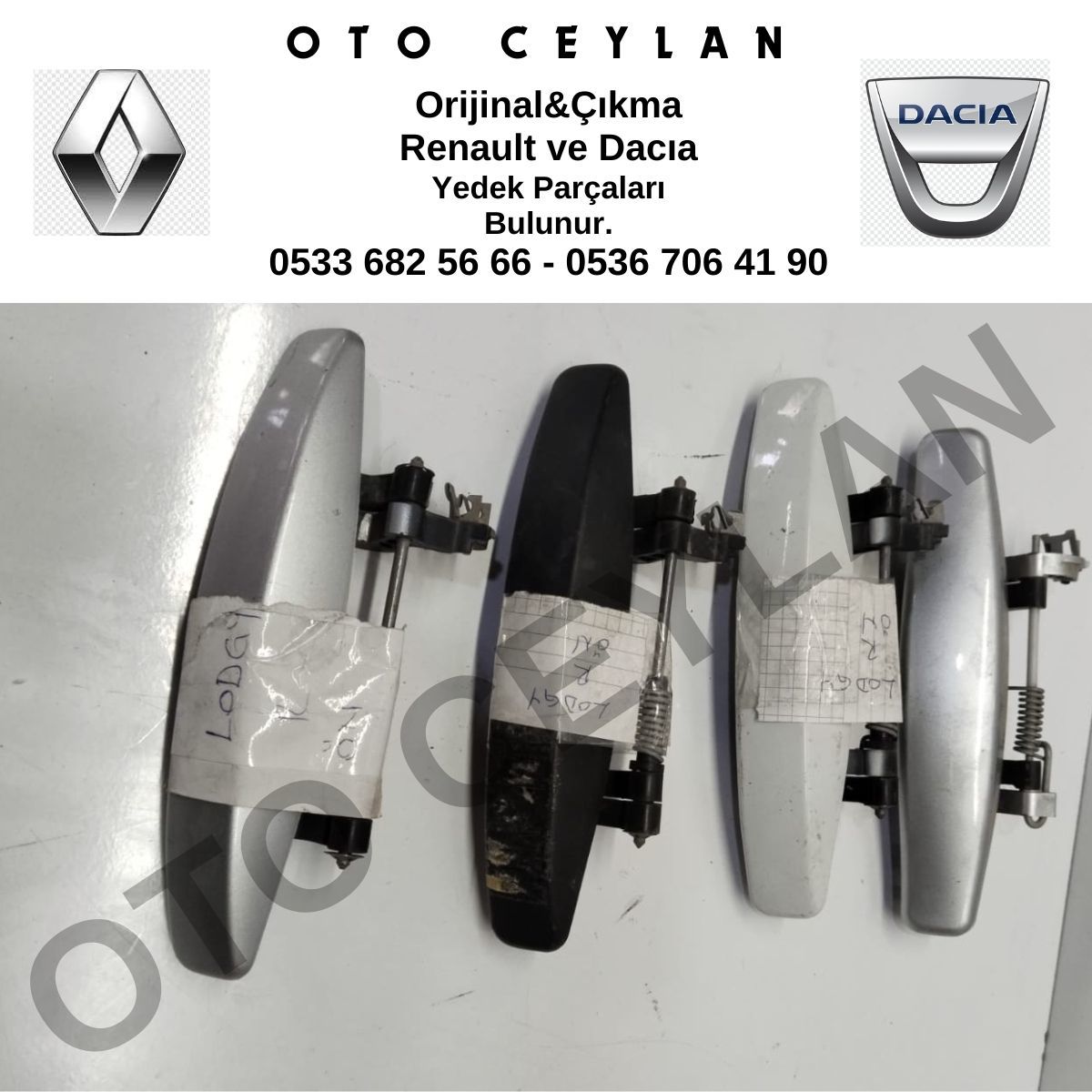 806079580RK Dacia Lodgy Sol Ön Ve Arka Dış Kapı Kolu Orijinal Çıkma