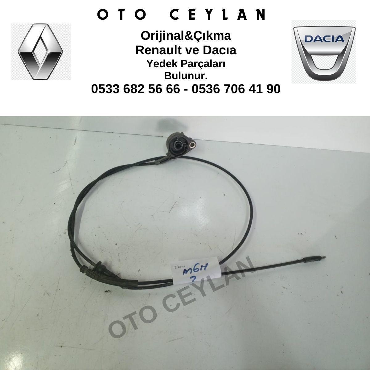 656200028R Fluence Motor Kaput Açma Teli Halatı Orijinal Çıkma