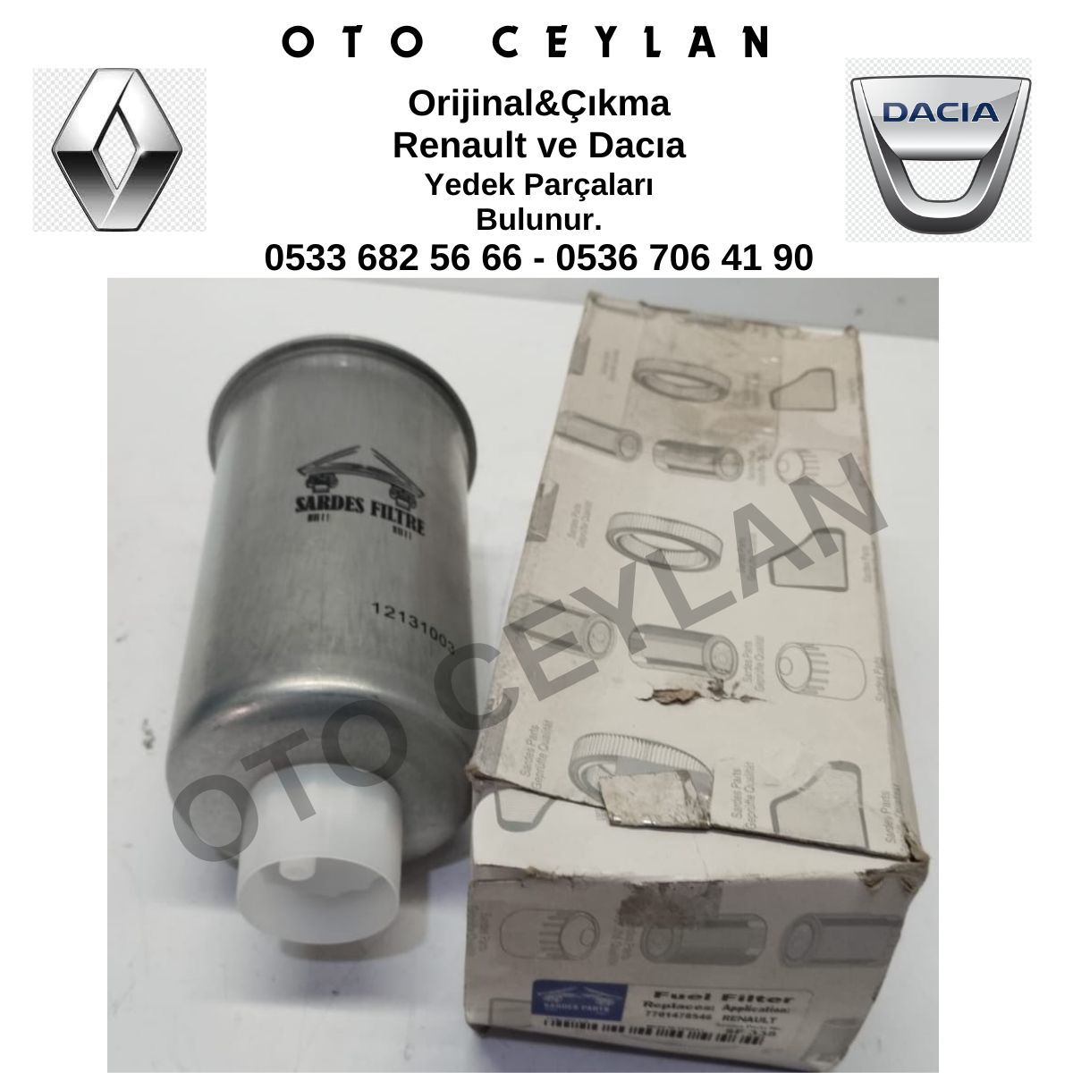 7701478546 Duster Logan Sandero 1.5 Dci K9K Yakıt Filtresi Mazot Yan Sanayi Sıfır