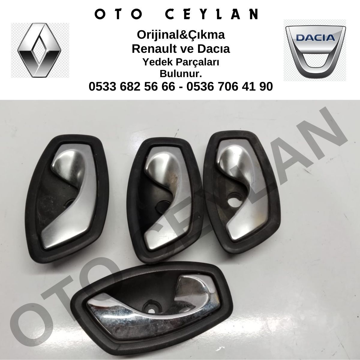 826720001R Megane 3 Krom İç Kapı Açma Kolu Sağ Orijinal Çıkma